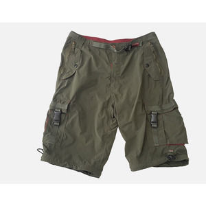 Nesi AG Shorts Mens 36 Green Cargo Nylon Baggy Ripstop Y2K Skater Rave